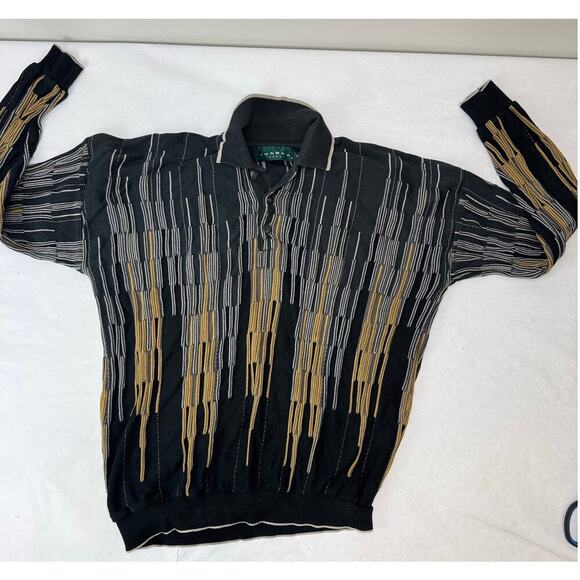 Vintage Tundra Sweater 80s 90s Coogi Black Tan Men's Size XL - Picture 2 of 8